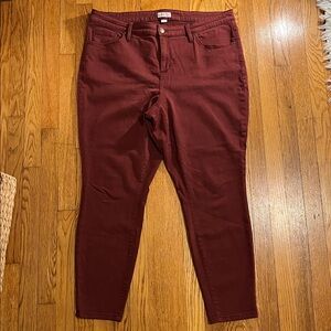 AVA & VIV US 18W , Burgundy jean pants.